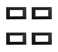 4 Pezzi Placche Compatibile Con Bticino Axolute, Placche Plastica Quadrata, Stile Piramide (4 Posti/Moduli,Nero)