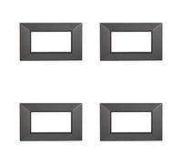 4 Pezzi Placche Compatibile Con Bticino Axolute, Placche Plastica Quadrata, Stile Piramide (4 Posti/Moduli,Acciaio Scuro)