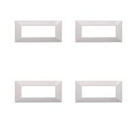 4 Pezzi Placche Compatibile Con Bticino Axolute, Placche Plastica Quadrata, Stile Piramide (6 Posti/Moduli,Bianco)