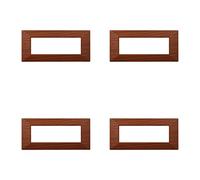 4 Pezzi Placche Compatibile Con Bticino Axolute, Placche Plastica Quadrata, Stile Piramide (6 Posti/Moduli,Radica)