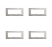 4 Pezzi Placche Compatibile Con Bticino Axolute, Placche Plastica Quadrata, Stile Piramide (6 Posti/Moduli,Silver)