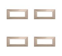 4 Pezzi Placche Compatibile Con Bticino Axolute, Placche Plastica Quadrata, Stile Piramide (6 Posti/Moduli,Bronzo)