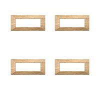 4 Pezzi Placche Compatibile Con Bticino Axolute, Placche Plastica Quadrata, Stile Piramide (6 Posti/Moduli,Legno Scuro)