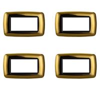 4 Pezzi Placche Compatibile Con Bticino Living, Placche Plastica Bombata (4 Posti/Moduli,Oro Lucido)