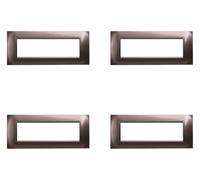 4 Pezzi Placche Compatibile Con Bticino Living, Placche Plastica Quadrata (7 Posti/Moduli,Bronzo)
