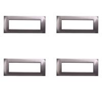 4 Pezzi Placche Compatibile Con Bticino Living, Placche Plastica Quadrata (7 Posti/Moduli,Titanio)