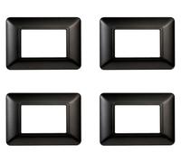 4 Pezzi Placche Compatibile Con Bticino Matix, Placche In Plastica (3 Posti/Moduli,Acciaio Scuro)
