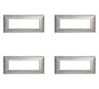 4 Pezzi Placche Compatibile Con Bticino Matix, Placche in Plastica Effetto Satinato (6 Posti/Moduli,Silver Satinato)