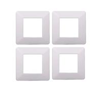 4 Pezzi Placche Compatibile Con Vimar Plana, Placche In Plastica (2 Posti/Moduli,Bianco)