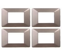 4 Pezzi Placche Compatibile Con Vimar Plana, Placche In Plastica (3 Posti/Moduli,Bronzo)