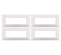 4 Pezzi Placche Compatibile Con Vimar Plana, Placche in Plastica Effetto Satinato (7 Posti/Moduli,Bianco Satinato)