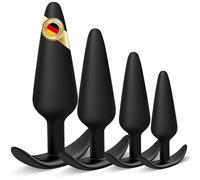 4 Pezzi Plug Anale in Silicone Kit,Piccolo,Medio,Grande,Dimensioni extra grandi,Butt Plug in silicone,Set Sex Toy,Plug Dilatatore Anale per Donne e Uomini