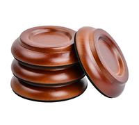 4 Pezzi Poggiapiedi per Pianoforte, Sottopiedi Per Pianoforte Verticale con Feltro Antiscivolo, Piedini Pianoforte in Legno, Marrone Piattini Ruote Pianoforte, Sottopiedi Per Pianoforte Protezione