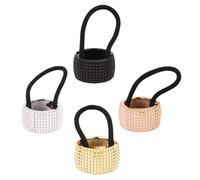 4 Pezzi Ponytail Holder Cuff in Plastica, Anello Elastico | Forma a Cerchio, Resina Rigida, Facile da Mettere e Togliere, Mantiene la Coda Presa Ferma