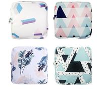 4 Pezzi Porta Assorbenti da Borsa, Borsa per Assorbenti Igienici con Zip, Borse per Mestruazioni Portatile Mini Portamonete Pochette Trucco Borsa Portaoggetti per Assorbente Igienico