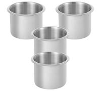 4 Pezzi Porta Bicchieri da Incasso in Acciaio Inossidabile Argento | Design Semplice, Superficie Liscia Facile da Pulire, per Yacht e Interni Rv, per Bottiglie e Tazze