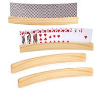 4 Pezzi Porta Carte Da Gioco In Legno, 33cm Porta Carte Da Gioco, Reggi Carte Portacarte Da Gioco Holder, Supporto Di Carte Da Gioco Mani Libere Per Bambini, Anziani, Pazienti Affetti Da Artrite