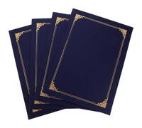 4 Pezzi Porta Certificato Elegante in Carta Bordo Dorato, Formato A4 | Copertura Protettiva per Documenti, Angoli Arrotondati e Bordi Lisci, per Scuola e Cerimonie