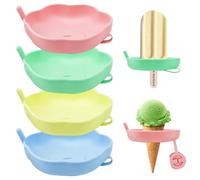 4 Pezzi Porta Ghiaccioli Antigoccia,Stampini Formine per Ghiaccioli, Riutilizzabili Bastoncini di Ghiaccio Prevenire che Bambini Sporchino i Vestiti o il Pavimento Mentre Mangiano Gelati e Gghiaccioli