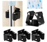 4 PEZZI Porta Scope Parete in Acciaio Inox, Appendi Scopa Da Muro, Autoadesivo,