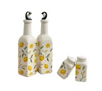 4 Pezzi Porta Spezie con Tappo Spargitore in Ceramica Saliera e Pepiera