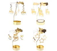 4 pezzi porta tealight, portacandele a giostra portacandele tealight candeliere natalizio, candeliere in metallo ideale per matrimoni, casa, tavola e decorazioni regalo