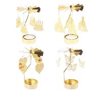 4 pezzi porta tealight, portacandele a giostra portacandele tealight candeliere natalizio, candeliere in metallo ideale per matrimoni, casa, tavola e decorazioni regalo