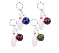 4 Pezzi Portachiavi Bowling Decorativi per Borsa Scuola - Mini Sfera Bowling e Birillo Portachiavi, Simulazione Bowling in Miniatura per Appassionati di Bowling