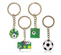 4 Pezzi Portachiavi Calcio, Mini Pallone da Calcio Creativo, Gadget Sportivi per Bambini e Tifosi, Ideali per Regali di Compleanno, Bomboniere e Premi Scolastici, Set 4 Stili Assortiti