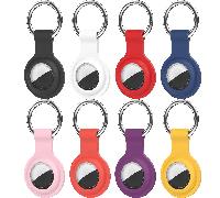 4 pezzi Portachiavi in silicone per custodia AirTag, compatibile con tracker GPS Apple AirTag, accessori per AirTag - Confezione da 4 4 nero,2 neri/2 bianchi,Nero/Rosa/Verde/Viola,Bianco/Rosa/Viola/Bl