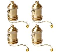 4 pezzi Portalampada vintage E27, supporto lampada con catena e interruttore a fune, supporto lampada in alluminio, base per lampadina da parete, da soffitto, da tavolo, lampada a sospensione Edison