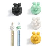 4 Pezzi Portaspazzolino Regolabili in Silicone,Cute Ganci Adesivi,Appendi Strofinacci Silicone, Ganci Doccia Multiuso Autoadesivi per Bagno, Cucina, Tovagliolo