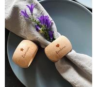 4 Pezzi Portatovaglioli In Legno Personalizzato Con Nome, Portatovaglioli Inciso, Bomboniere Rustiche, Bomboniere Di Nozze, Decorazione Della Tavola Da Pranzo, Allestimento Del Tavolo