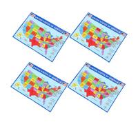 4 Pezzi Poster Mappa degli Stati Uniti da Parete in Carta UV Vintage | Design Classico e Colore Stabile, per Aule Domestiche e Uffici, Display Salvaspazio su Pareti e Divisori