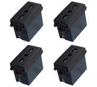 4 Pezzi Presa Bipasso Bivalente 2P+T 10/16A, Compatibile Con Vimar Arke, Colore Nero