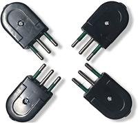 4 Pezzi Presa Elettrica, Presa Bipasso 2P+T 10/16A, Compatibile Con Spina Italiana 10A e 16A (10a piccola nera)