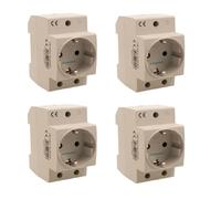 4 Pezzi Presa Schuko Modulare 25A, Presa Da Guida DIN Per Quadro di Distribuzione, Occupa 2,5 Moduli DIN, AC 220V, IP20 IEC60884
