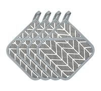 4 pezzi Presine da Cucina,Presine da Cucina e Guanti da Forno Resistenti al Calore,Presine Cucina Set, Presine Lavabili in Lavatrice e Durevoli da Cucina per Appendere Forno Microonde Barbecue Grigio
