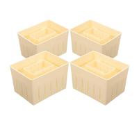 4 Pezzi Pressa per Tofu e Formaggio in Plastico, Leggera e Pratica | Scarico Rapido Dell’acqua, Superficie Liscia, Uso Domestico, Stampo Semplice per Tofu, Colore Beige