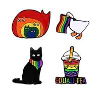 4 pezzi Pride Pin, spille arcobaleno, Lgbt Pride Pin, bandiera arcobaleno Lgbtq, accessori Lgbtq, Pride Ally Pin per zaini, gioielli, decorazione giacche, cappelli Funny, L, no