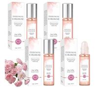 4 Pezzi Profumo ai Feromoni per Donna, Pheromone Perfume Donna Roll-On con Olio di Rosa, Feromono per Aroma Intenso e Duraturo, Profumo Dona Feromoni, Rollerball Perfume (20ml)