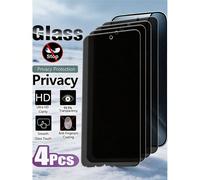 4 pezzi Protezione schermo in vetro temperato anti-spionaggio per Galaxy S25 S24 A57 A37/ 17 16/Honor/ 15T/Poco/ Note 15, durezza 9H anti-impronta, facile applicazione, touch sensibile, anti-polvere,