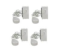 4 Pezzi Pulsante a Tirante 10A con Corda 1,80 m compatibile con Vimar Plana - Bianco - Modulo bagno hotel