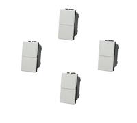 4 Pezzi Pulsante doppio saliscendi commutatore tapparella compatibile con BTicino Living Light e Living International - Bianco - modulo da incasso