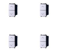 4 Pezzi Pulsante Doppio Saliscendi, Compatibile Con Vimar Arke, Colore Bianco