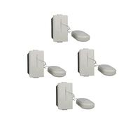 4 Pezzi Pulsante NO 1P 16A compatibile con BTicino Matix | Bianco | modulo da incasso per supporto e placca compatibile