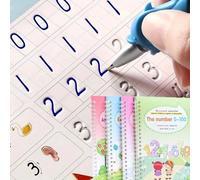 4 pezzi Quaderni riutilizzabili per esercizi di calligrafia, libri per esercizi di calligrafia per la scuola materna, blocchi per esercizi di scrittura a traccia (4 libri), regalo di Natale per il rit