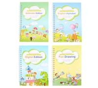 4 Pezzi Quaderno di Esercizi di Inglese, Formazione Scrittura | Carta, Pratica Ripetuta, Aula e Doposcuola, senza Penna, per Prescolari e Ragazzi