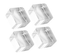 4 Pezzi Quadrato Trasparente in per