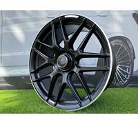4 Pezzi R20 5x112 MB AMG Style Cerchi 8.5J ET36 Nero Opaco+Lucido